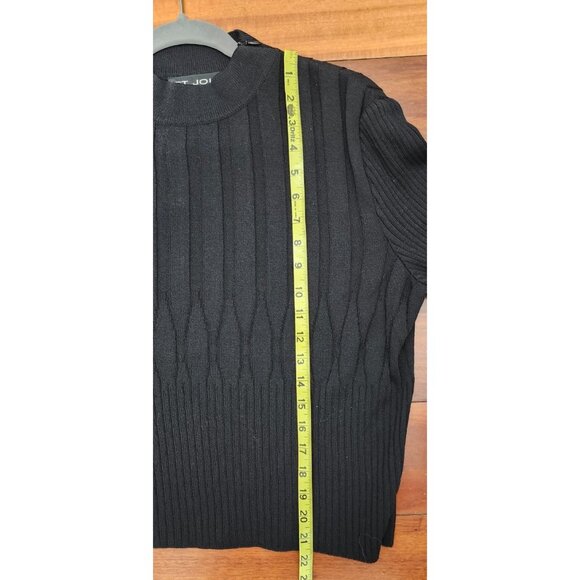 St. John Collection by Marie Gray Sweater Size 10 Mock Neck Rib Knit Top Black - Picture 8 of 11